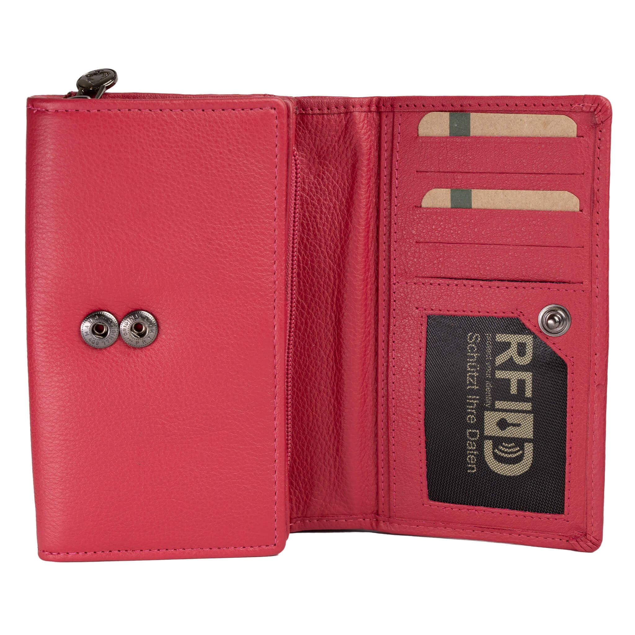 Greenwood - Wholesale Wallet - Women's - Yuki Large Wallet Women Leather Red RFID Protection17