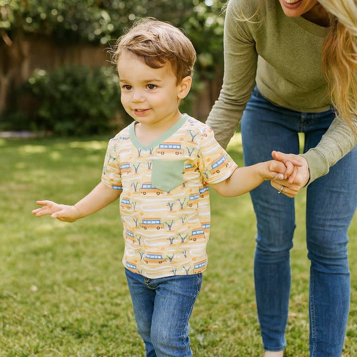 V-Neck Tee - Surf Van for wholesale by Sweet Bamboo