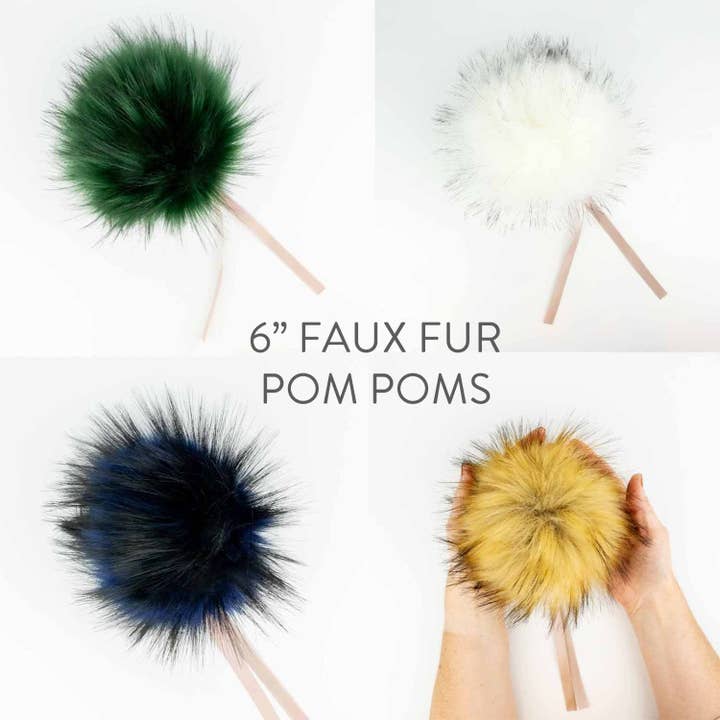 Twice Sheared Sheep - Wholesale Craft supplies - 6" (15cm) Faux Fur Pom Pom10