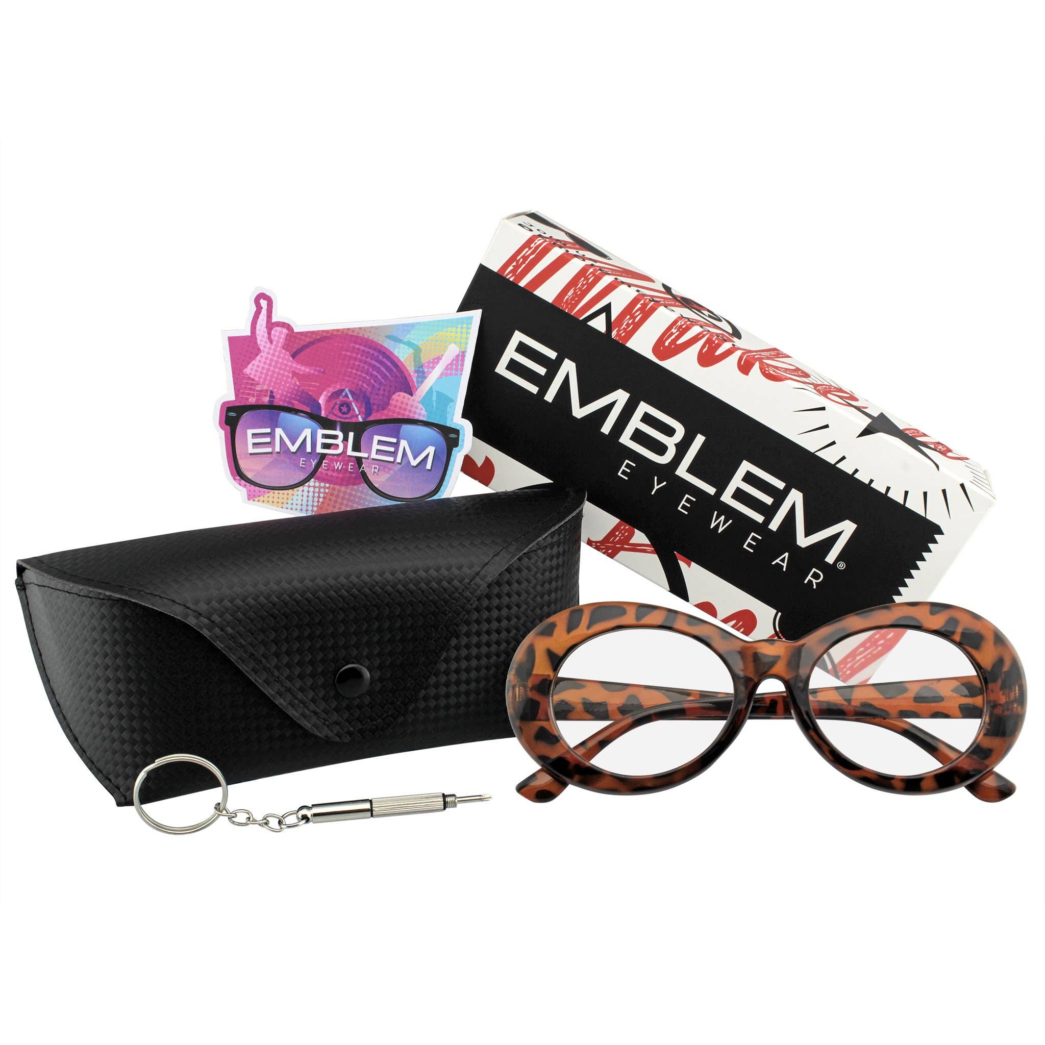 Emblem Eyewear - Vendita all'ingrosso Occhiali da vista - Unisex - Retro Flat Round anni '90 Fashion Clout Occhiali ovali Trasparente11