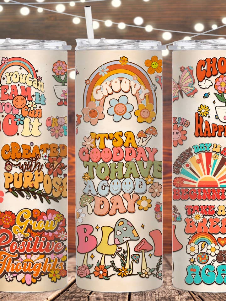 Boho Self Care Metal Insulated tumbler for wholesale by Eclectic Wallflower Boutique