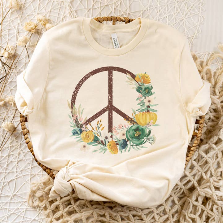 Peace & Spring tee for wholesale by RR Tees Wholesale