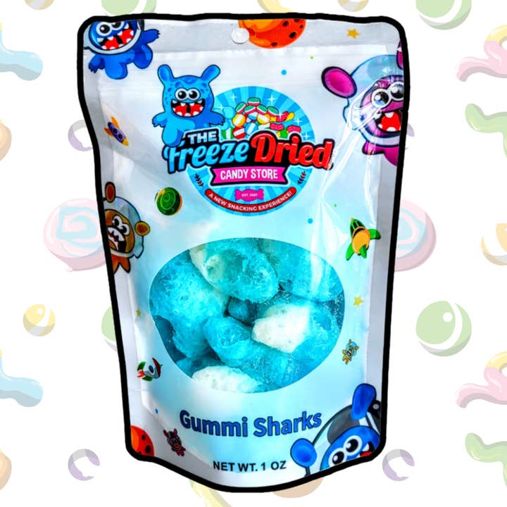 Freeze Dried Gummi Sharks for wholesale by The Freeze Dried Candy Store