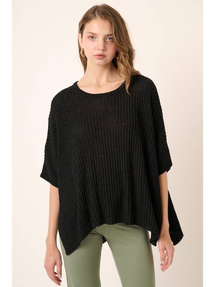 mittoshop - Wholesale Knit Sweater - Women's - ROUND NECK DOLMAN SHORT SLEEVE OVERSIZED SWEATER