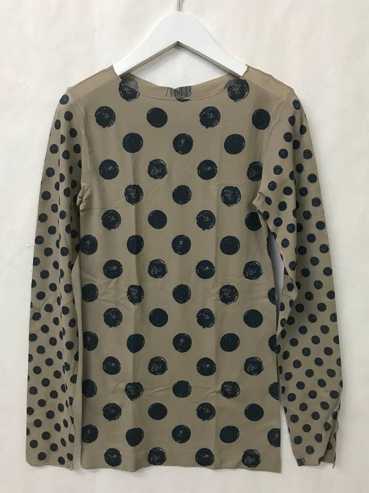 AMB Designs - Wholesale Knit Top - Women's - Grunge Polka Dot Raw Edge Second Skin Top13