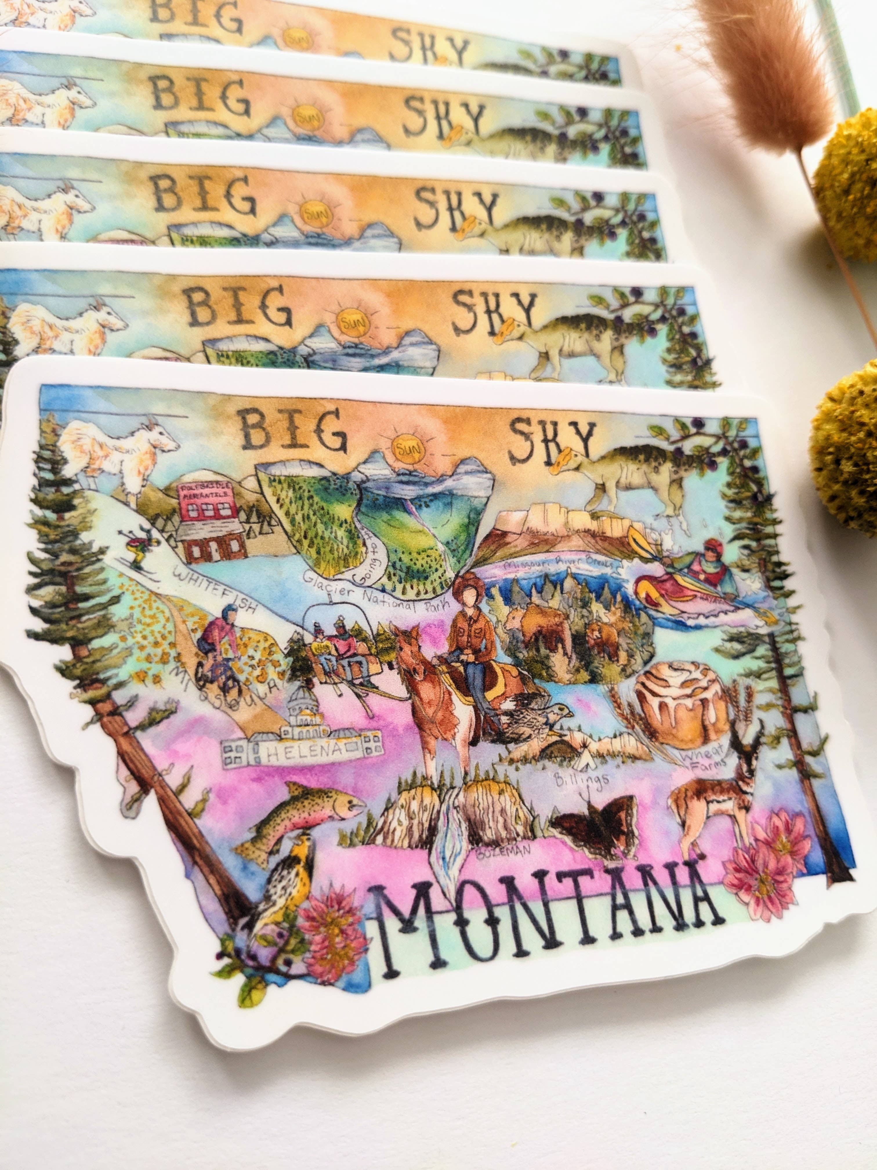 Mary Felker Art and Design - Wholesale Sticker - Montana Sticker, Montana Decal, montana souvenir2