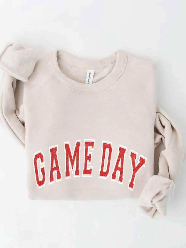GAME DAY ROOD Sweatshirt voor wholesale door OAT COLLECTIVE