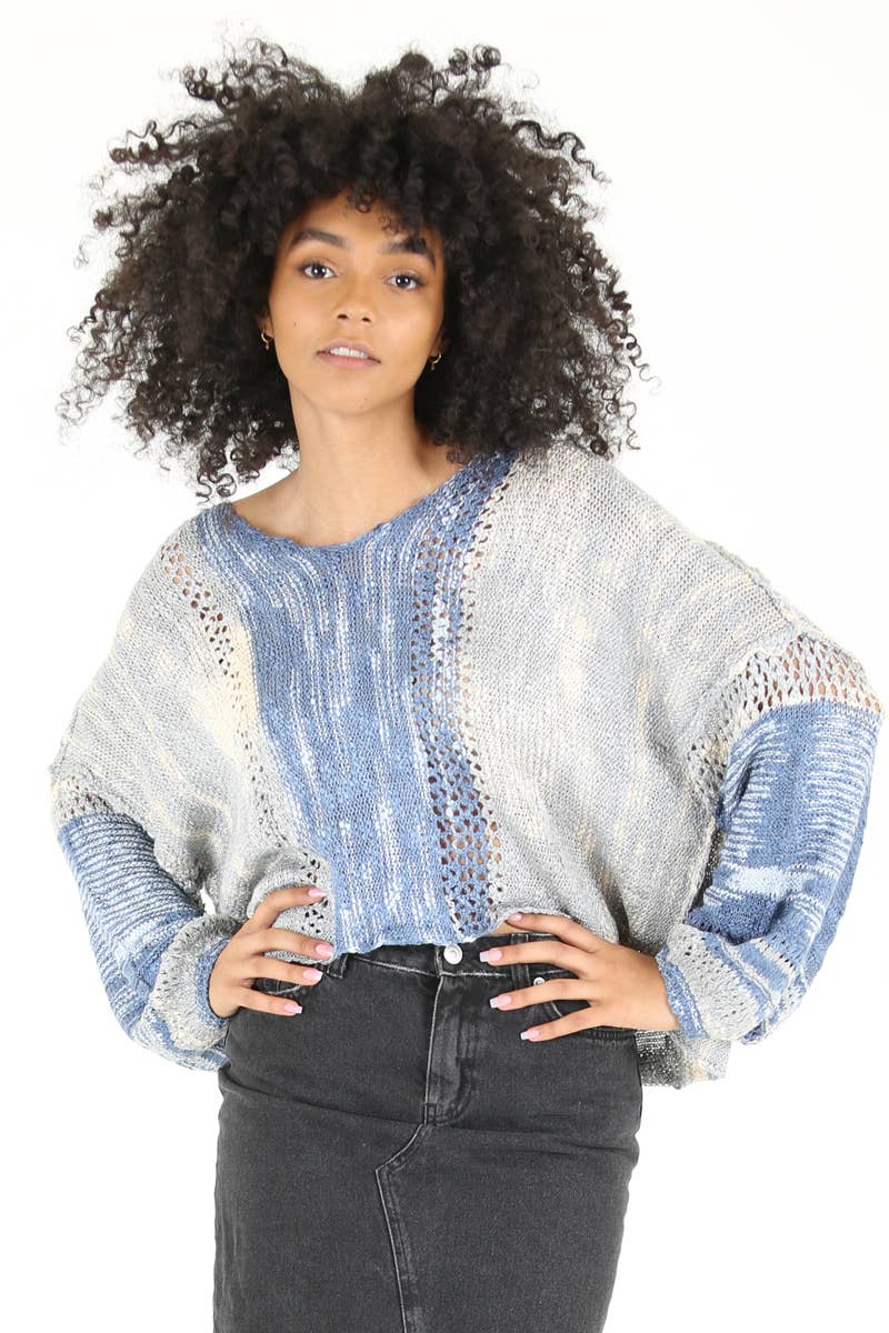 ANGIE - Wholesale Knit Sweater - Women's - XHE55-ASIS BEACHY LIGHT WEIGHT V NECK CROP PULLOVER SWEATER19