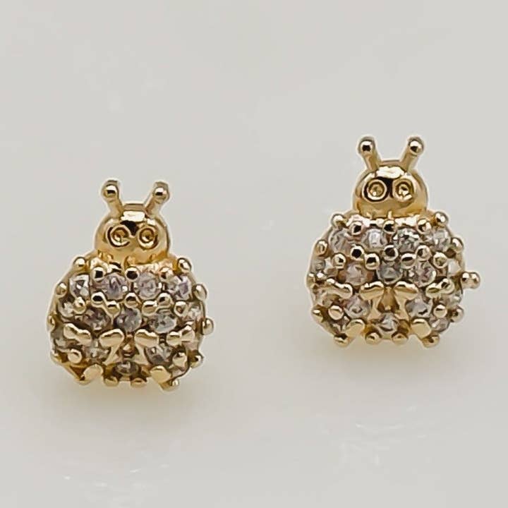 Pendiente de tuerca Pave Lady Bug para venta al por mayor de Rand Design