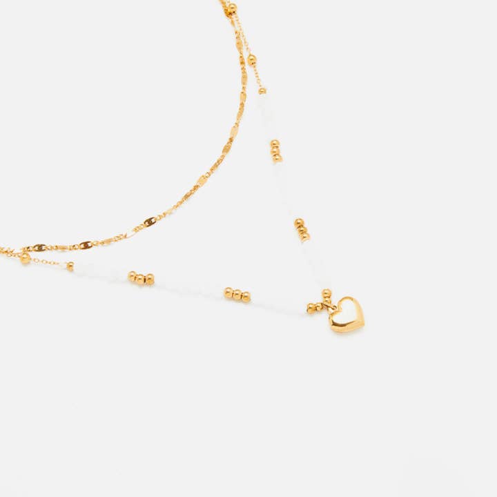 Meerdelig ketting met hartvormige hanger - Claire voor wholesale door Lovelika