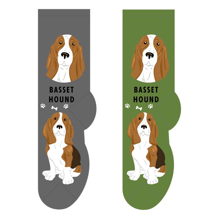 Basset Hound Socks for wholesale by FOOZYS Fun Socks