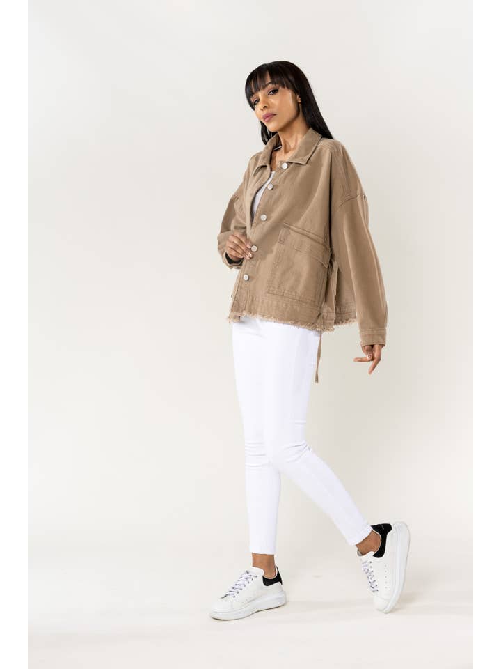 Nina Carter - Wholesale Denim Jacket - Women's - Oversized Denim Jacket Nina Carter large pockets S56211