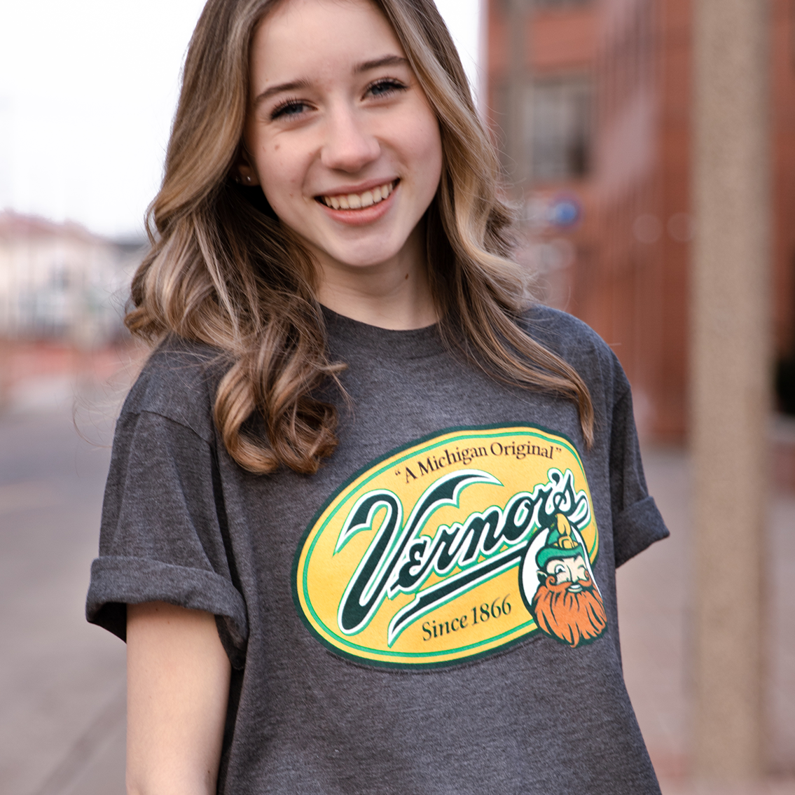 Detroit Shirt Co. - Wholesale Screen Printed T-Shirt - Men's - Mens Vernor's "A Michigan Original" T-shirt (Heather Black)0