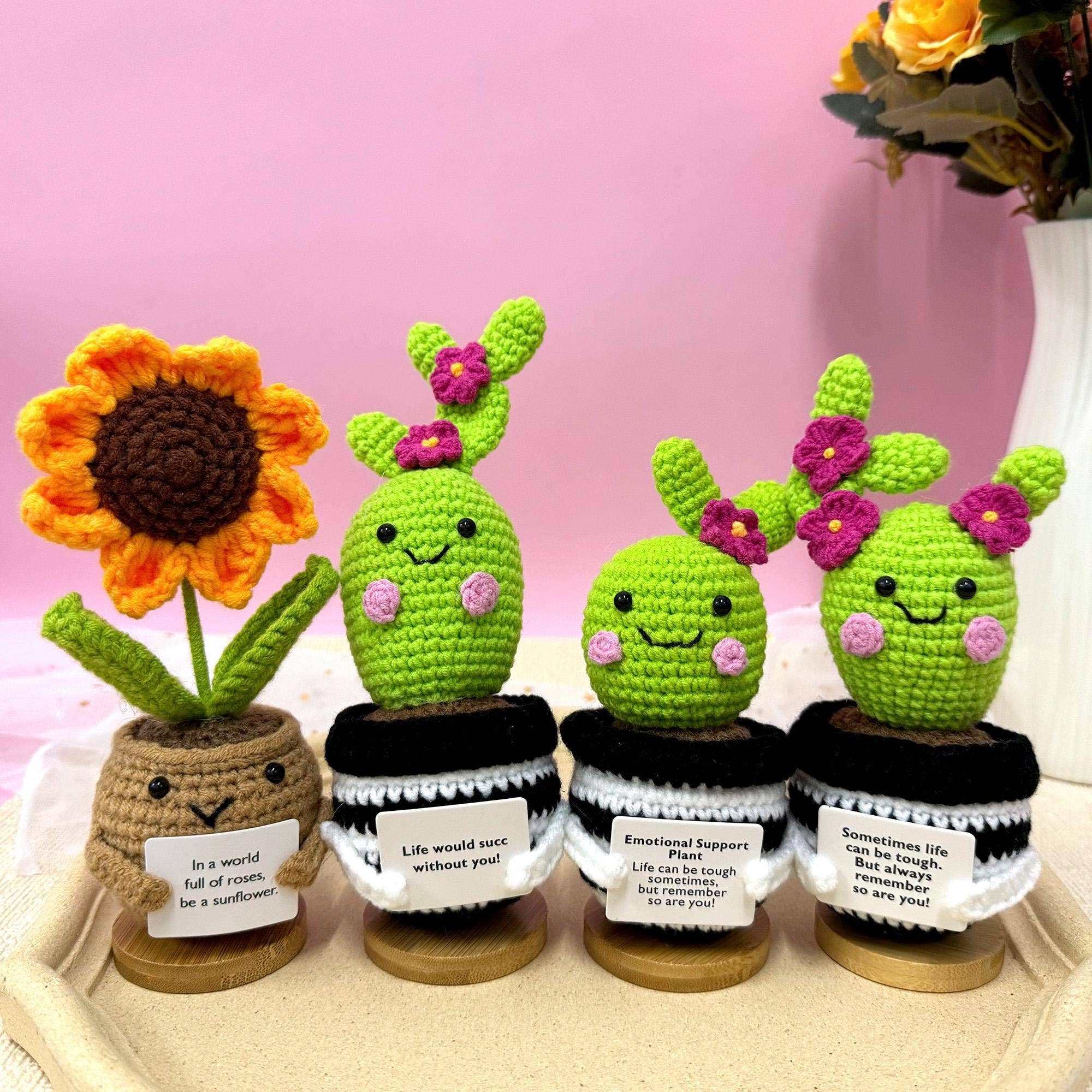 TOMOPOD LLC – wholesale Stuffed/plush toy – Kids & baby – Handmade Crochet Cactus/Sunflower Plants, Emotional Plant5