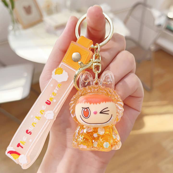 MKS America - Wholesale Keychain - Women's - Cute 3D Rabbit Keychain with Glitter and Wristlet Bag Charm8