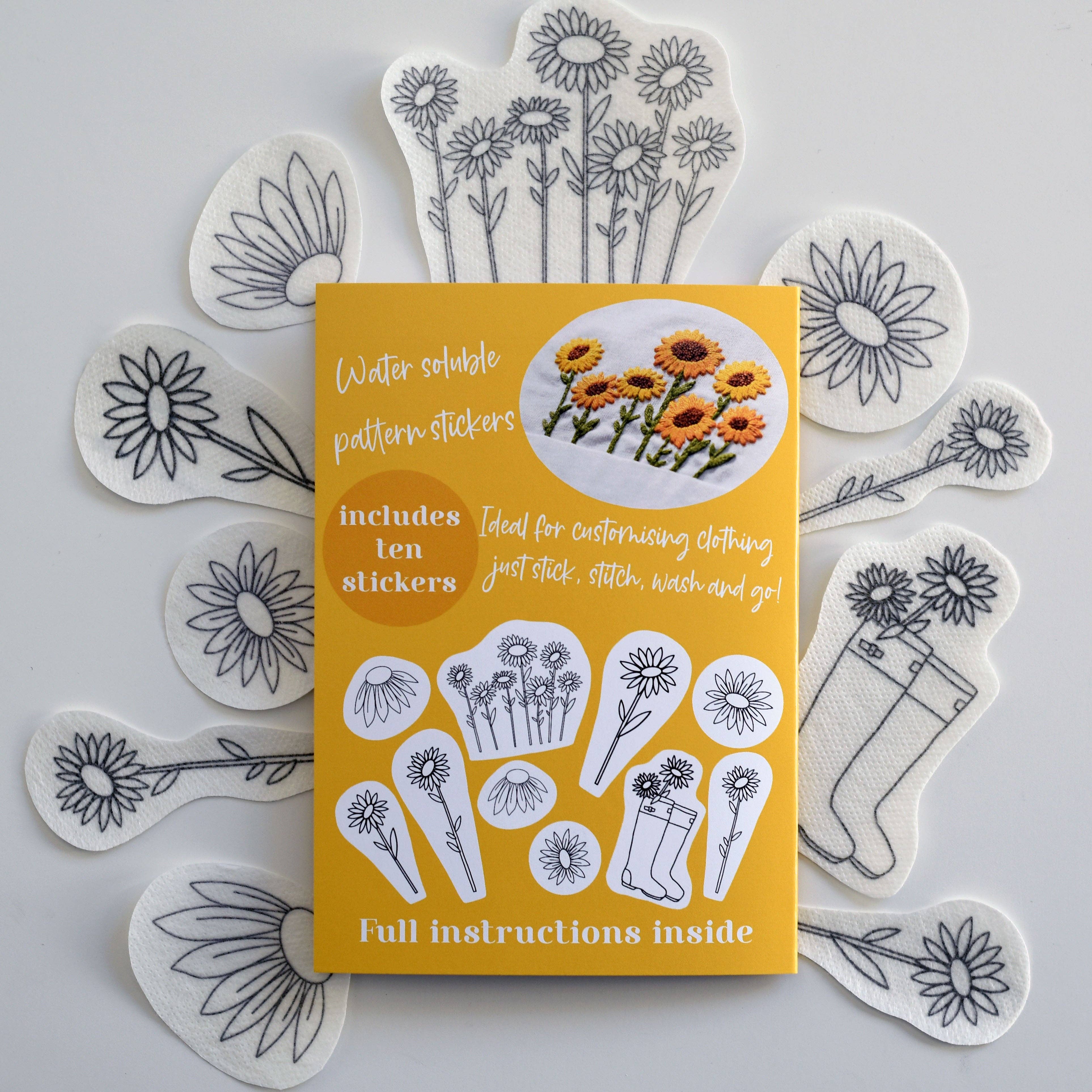 Blackbird & Bloom Embroidery - Wholesale Embroidery/Cross Stitch Supplies - Happy Sunflowers Stick & Stitch Embroidery Patterns4