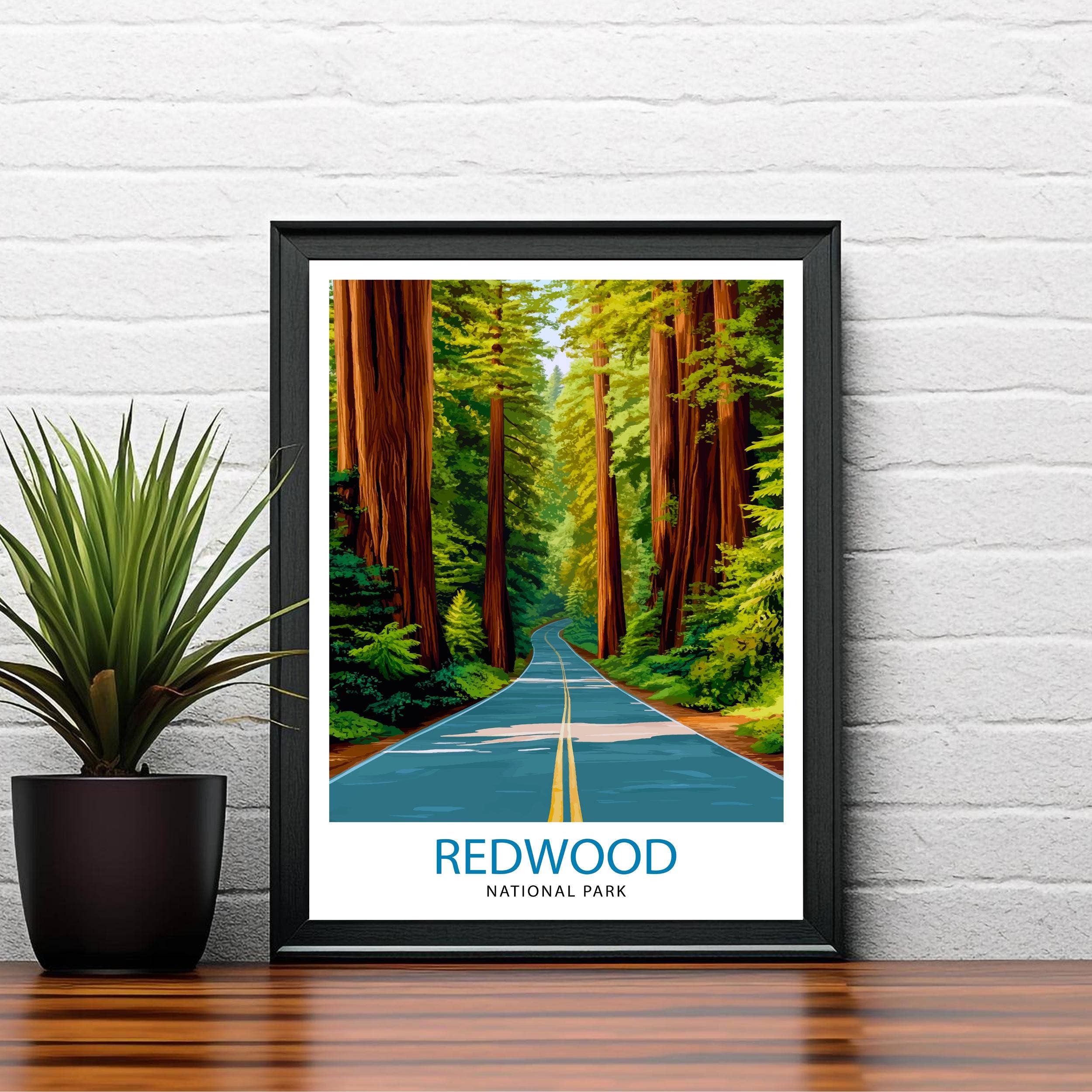 InkNPrintz – wholesale Art print – Redwood National Park California Travel Poster3