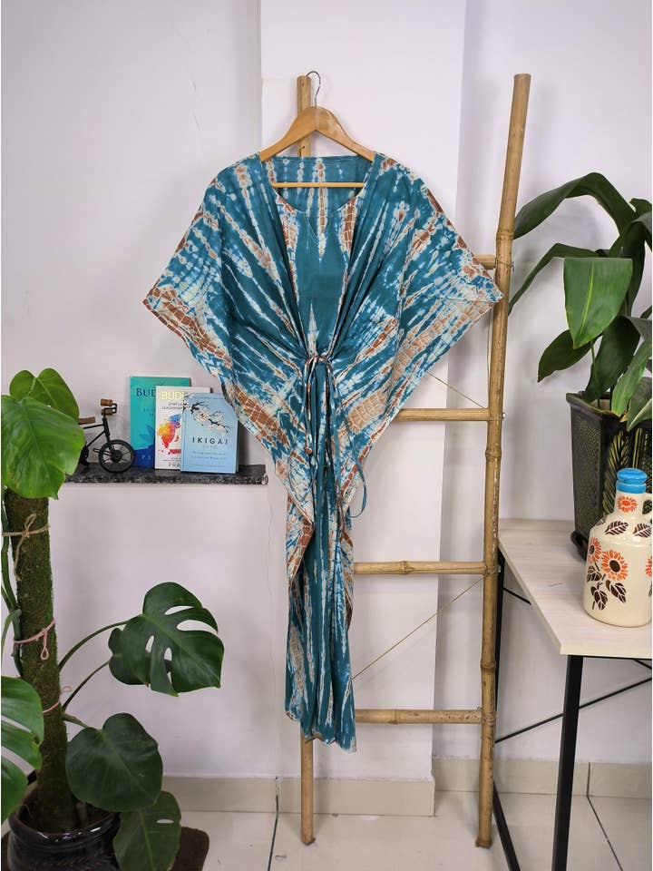 The Eastern Loom – Engroshandel Kaftan - Dame – Boho Style Kaftan Kjole Indisk Håndblok Trykt Sommer Look