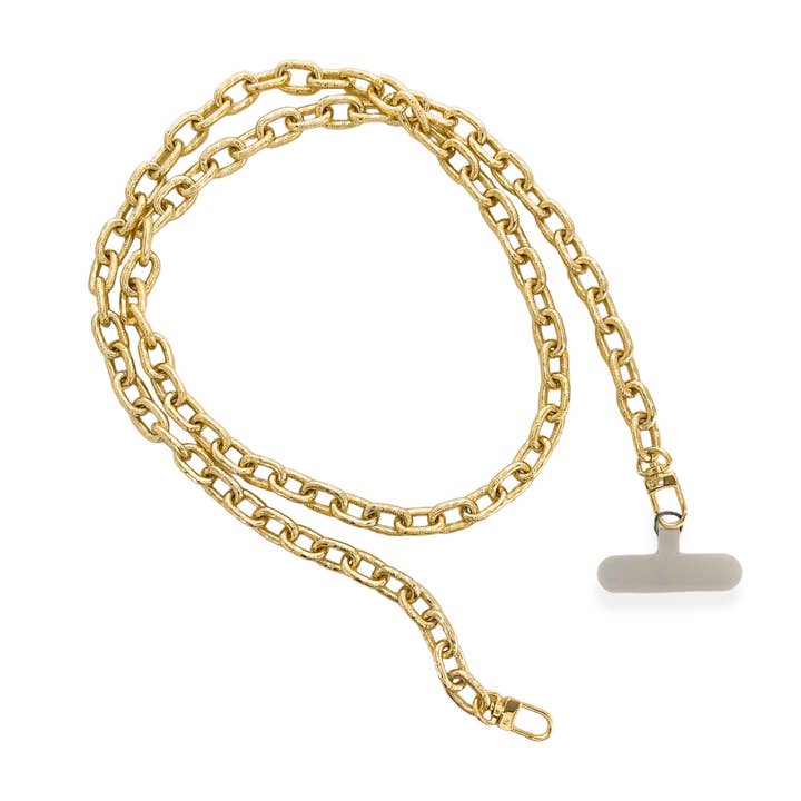APC56 - Long Textured Paperclip Phone Chain for wholesale by OMG Blings