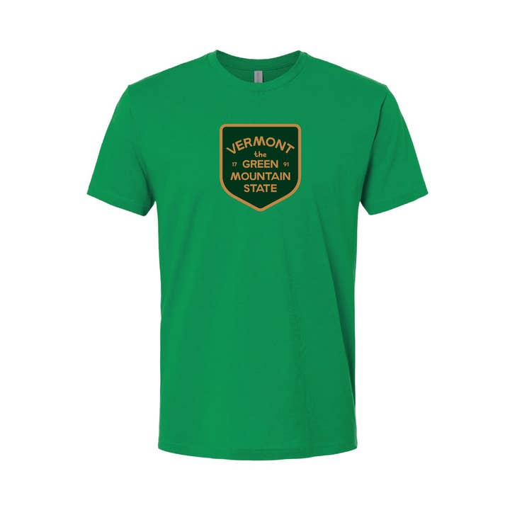 Vermont Badge Screen Printed Unisex Tee for wholesale by New Duds