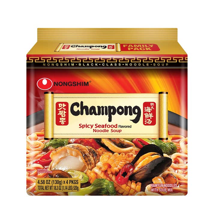 K Moitves - Wholesale Ramen - Nongshim Champong Noodle Soup-124g (4x8, 32Packs)