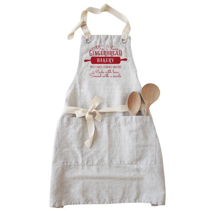 Sage Mrs Claus Bakery Apron for wholesale on Faire