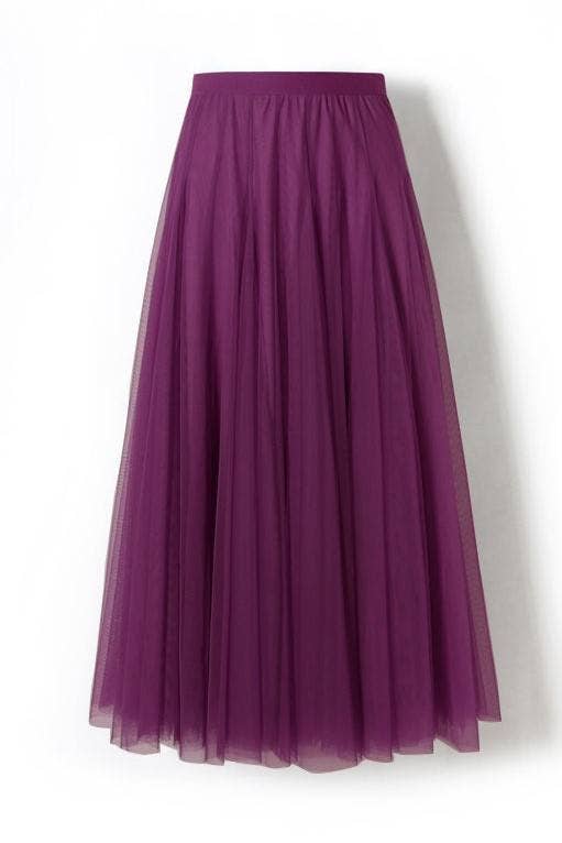 Rosa Clothing - Wholesale Skirt - Women's - 20 colors Ethereal Flowy Elastic Waist Pleated Tulle Skirt4