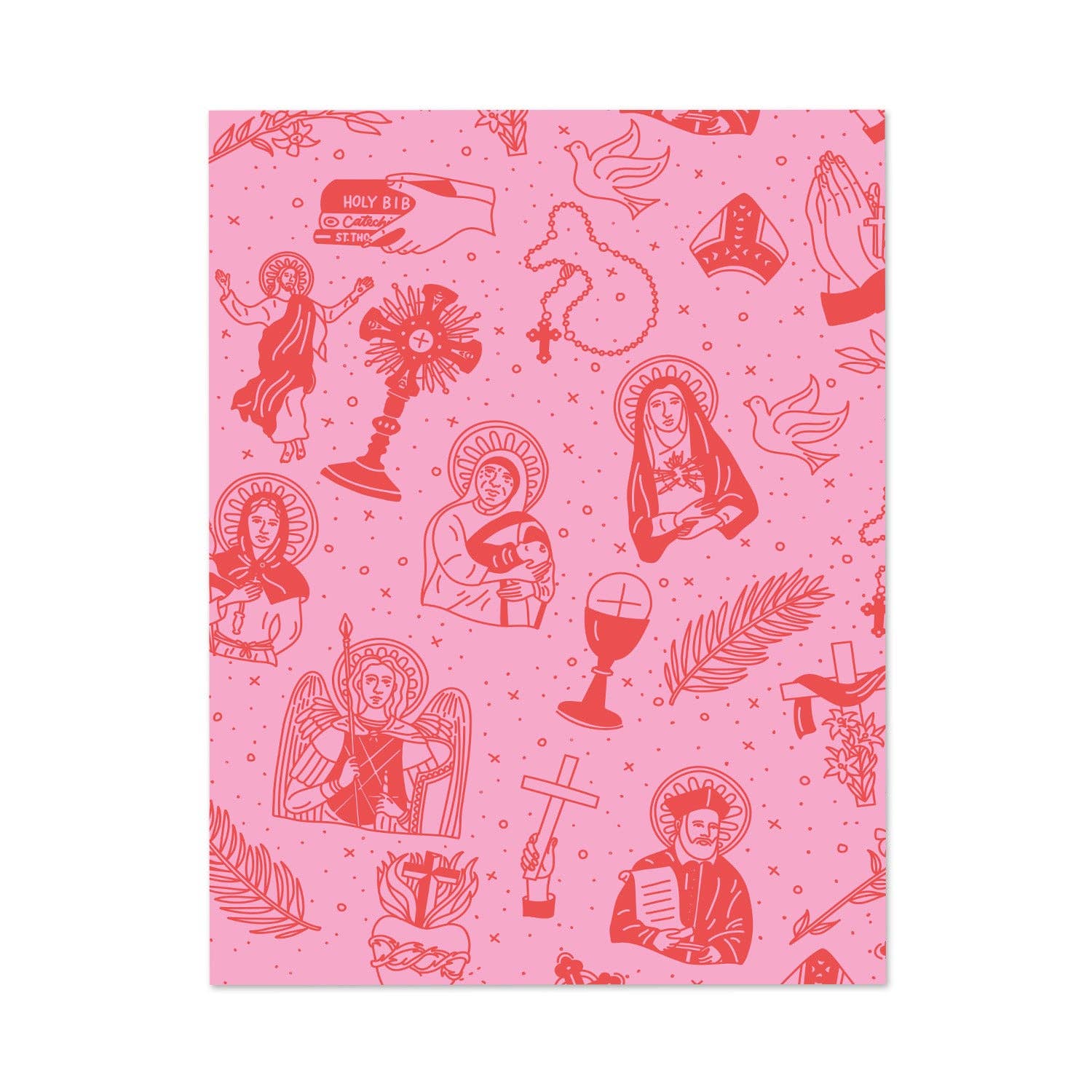 Catholic Family Crate® - Wholesale Everyday Greeting Card - Catholic Pattern Greeting Cards (set of 8)4