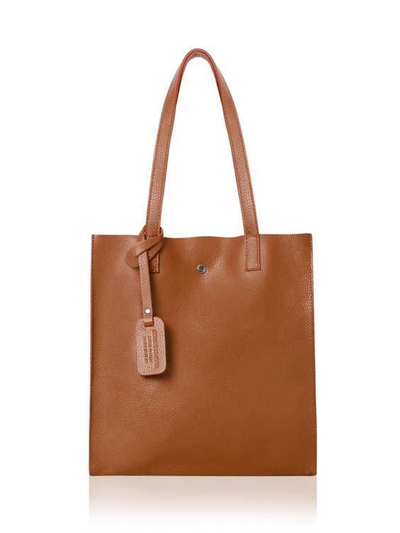Italian Leather Shopper Bag with Detachable Pouch for wholesale by MONTTE DI JINNE
