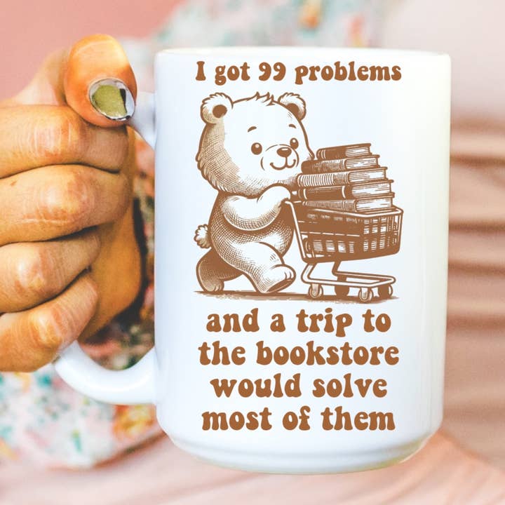 I Got 99 Problems & Trip to the Bookstore Mug for wholesale by Ace the Pitmatian Co