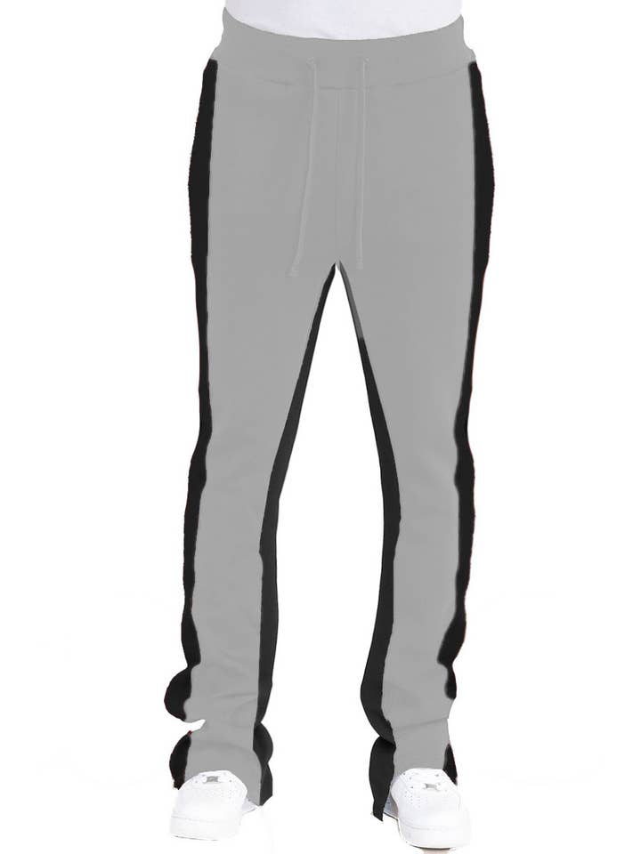 WEIV - Wholesale Athletic Sweatpants/Joggers - Men's - Two Stripe Flare Stacked Track Pants TP1324