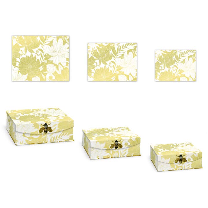 Brooch Flap Trinket Box -White Dahlias for wholesale by Punch Studio