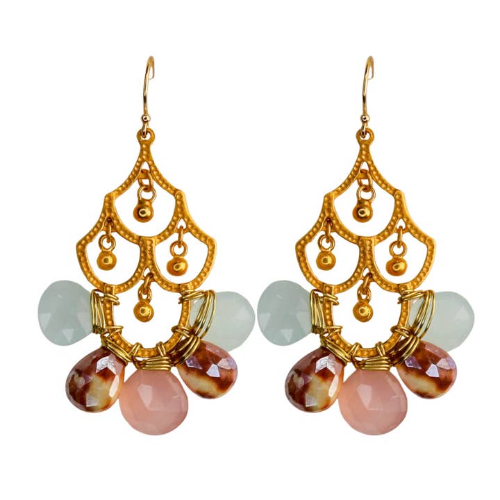 Frances Earrings in Pink Multi for wholesale by Catherine Page Jewelry