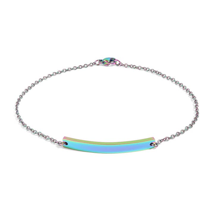 WJW - Vendita all'ingrosso Cavigliere - Cavigliera in acciaio inox con barra curva incisibile7