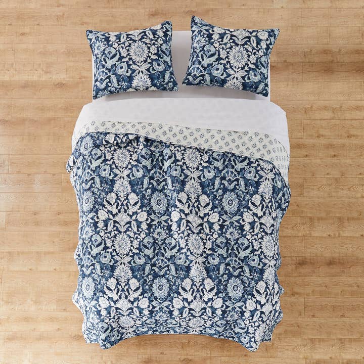 Laure Indigo Quilt Set for wholesale on Faire3