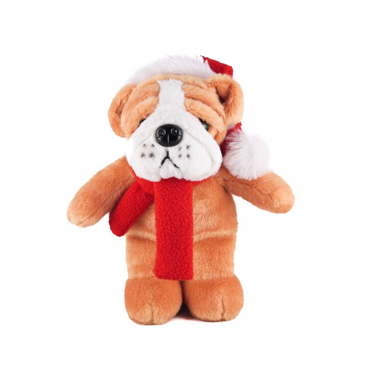 Animales navideños con bufanda personalizable bulldog 12" para venta al por mayor de Plushland