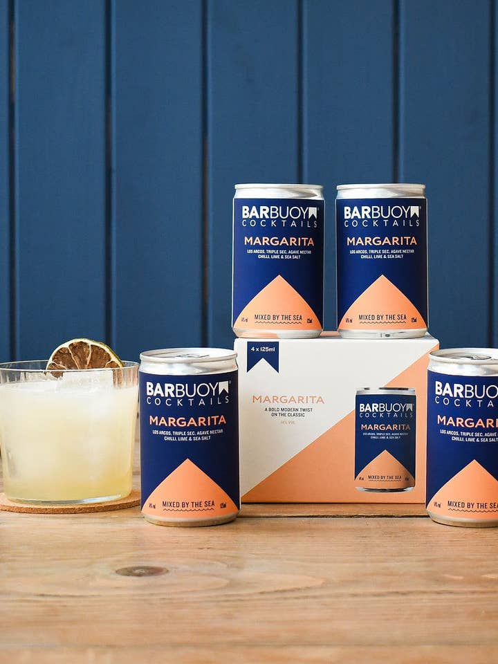 Margarita Canned Cocktail 4-Pack Retail Box for wholesale by Bar Buoy Cocktails