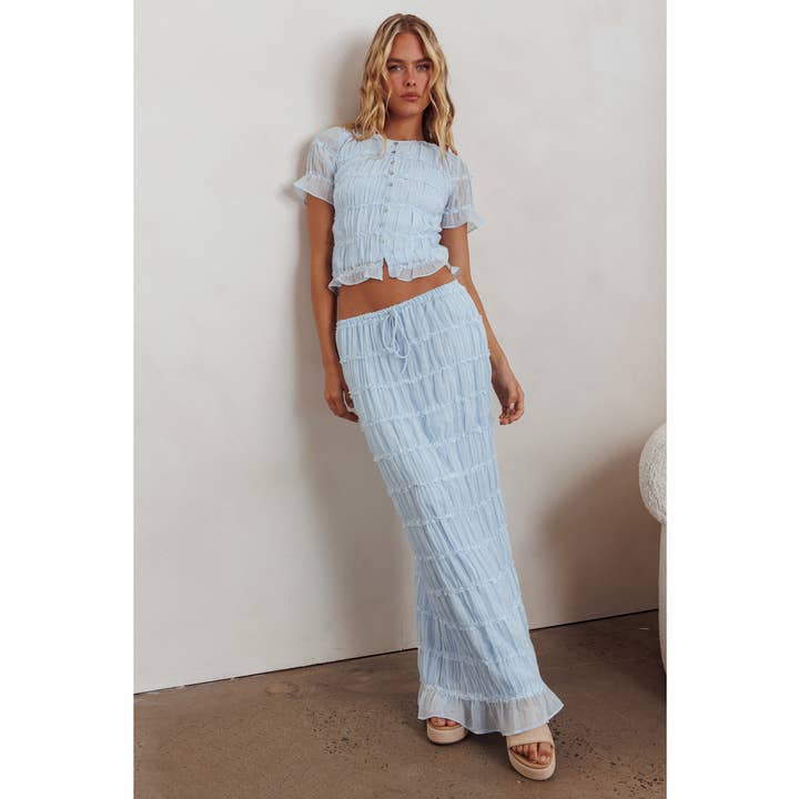 One and Only Collective - Wholesale Top & Skirt Set - Women's - TWO PIECE TEXTURED SHEER SET