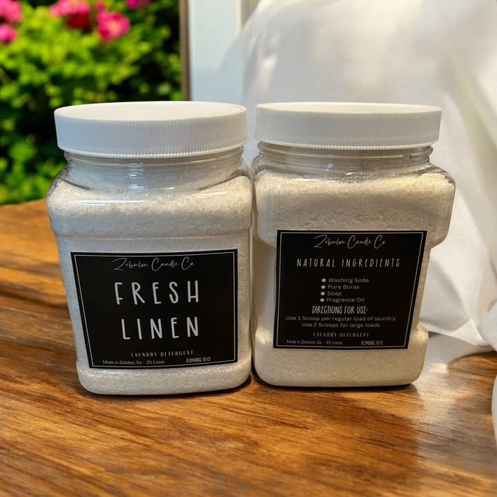 Fresh Linen Powdered Laundry Detergent for wholesale by Zebulon Candle Co.