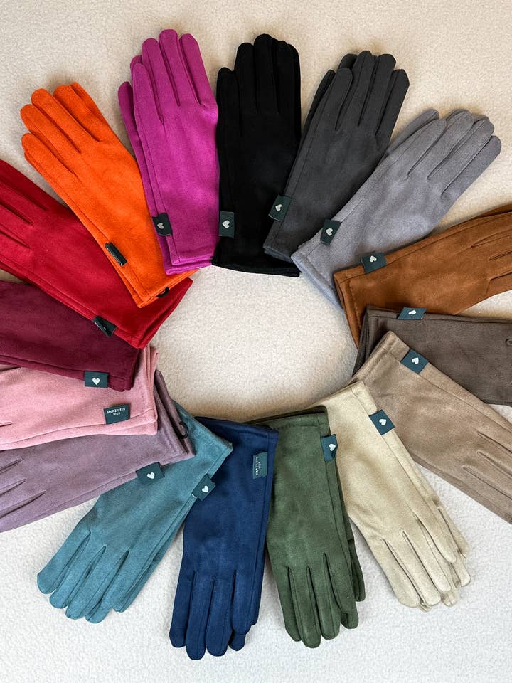 Velours handskeer – bløde og elastiske, one size for engroshandel hos Herzilein-Wien GmbH