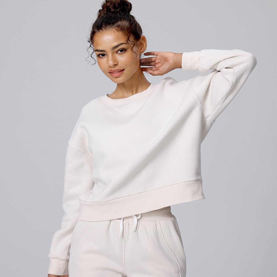 Sodalemon - Wholesale Sweatshirt - Women's - Women Soft Loose Round Neck Long Sleeve Sports Sweatshirt0