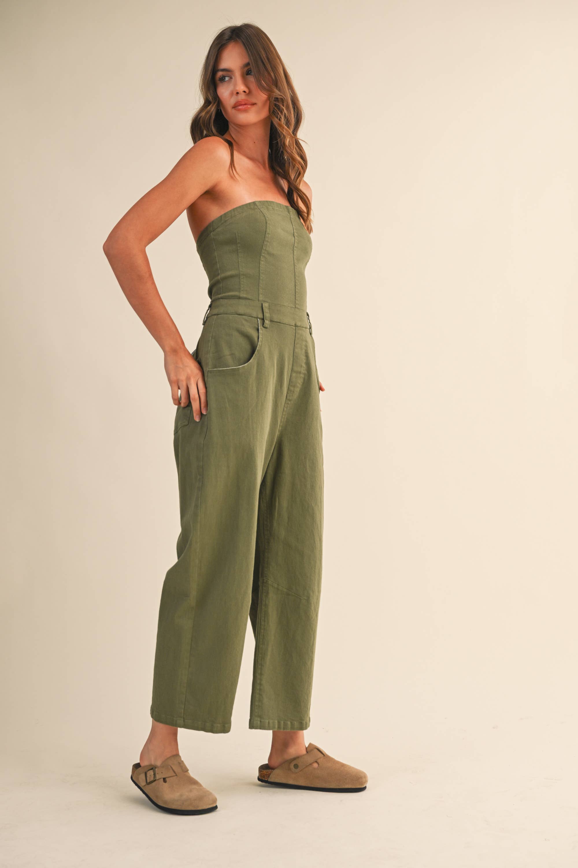 Klesis - Wholesale Jumpsuit - Women's - IJP3099-G STRAPLESS BARREL PANTS JUMPSUIT8