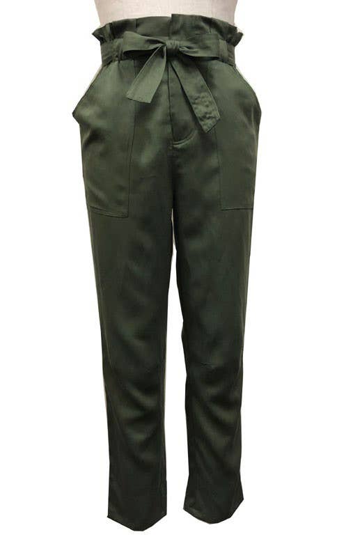 Eva Franco - Wholesale Pants - Women's - Cargo Pants High Waist with Tie and Pockets9