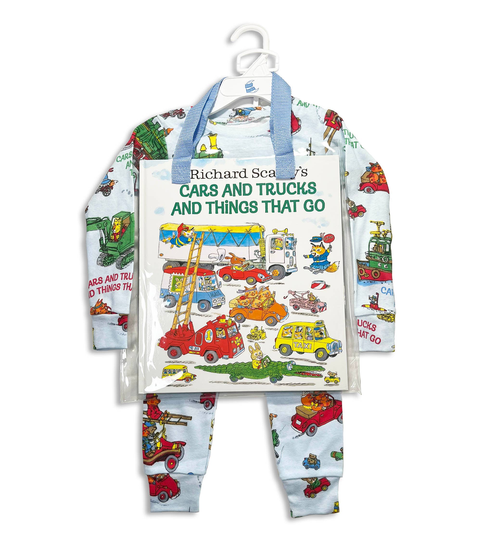 Books to Bed - Wholesale Sleepwear Set - Kids - Richard Scarry's Cars And Trucks And Things That Go - Hanger PJ Set With Book0