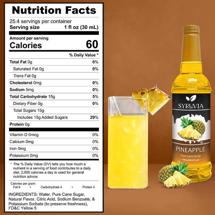 Syruvia - Wholesale Cocktail Mix/Syrup - Pineapple Syrup2