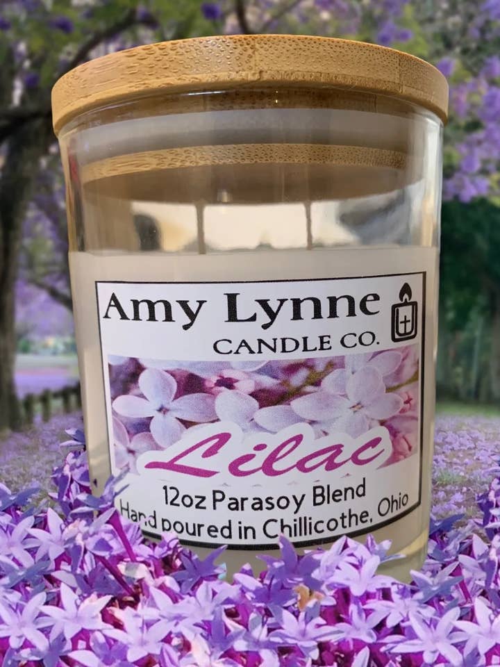 Bougie lilas 12 oz pour la vente par Amy Lynne Candle Company
