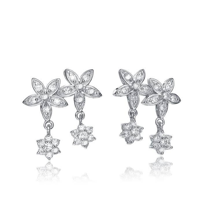 Boucles d'oreilles en argent sterling avec zircone cubique (604) pour la vente par Genevive
