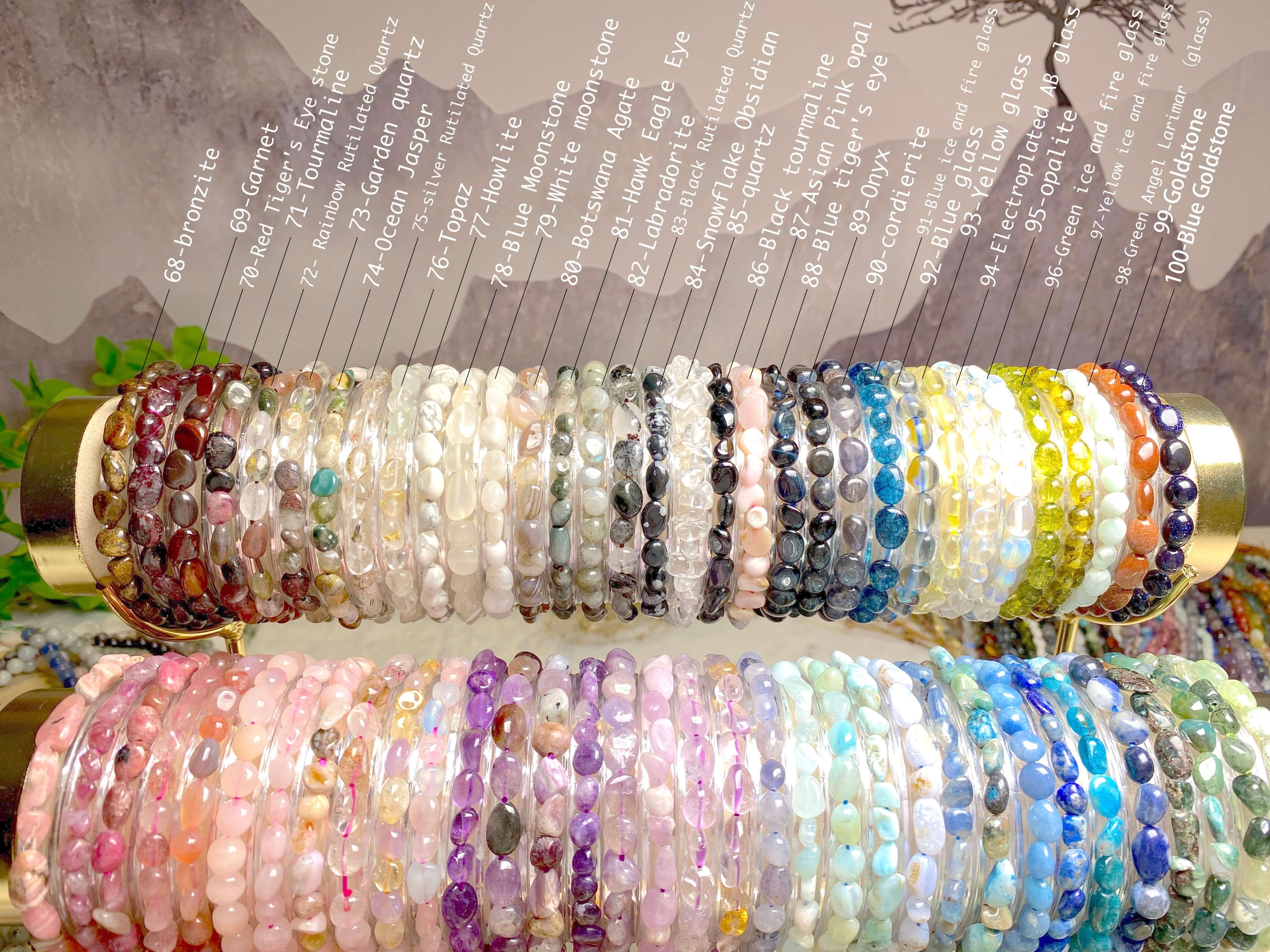 YYDIYcrystal - Wholesale Beaded Bracelet - 2PCs tumbled bracelet Crystal bracelet7