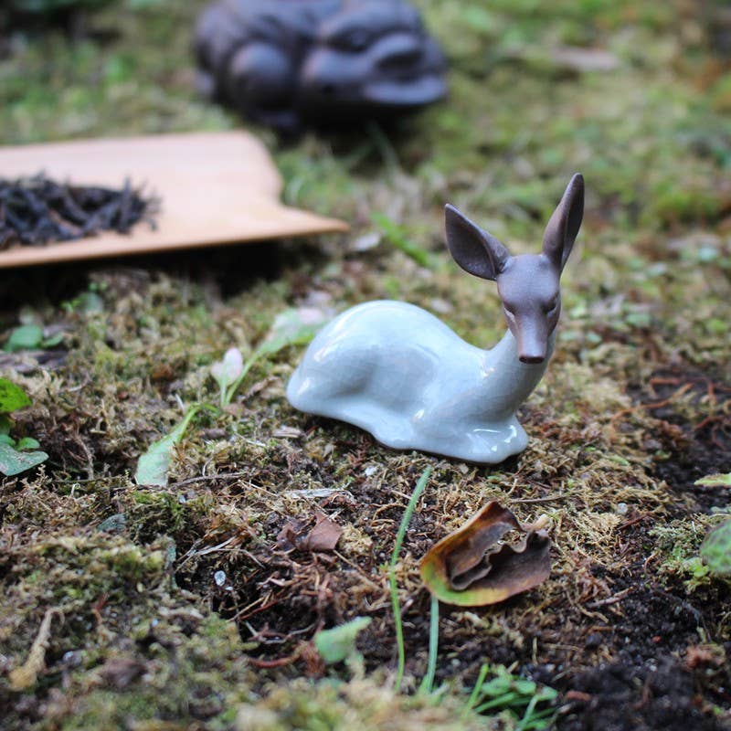 Tea soul - Vendita all'ingrosso Statuette decorative - Statuina da tè cerbiatto in porcellana Ru1