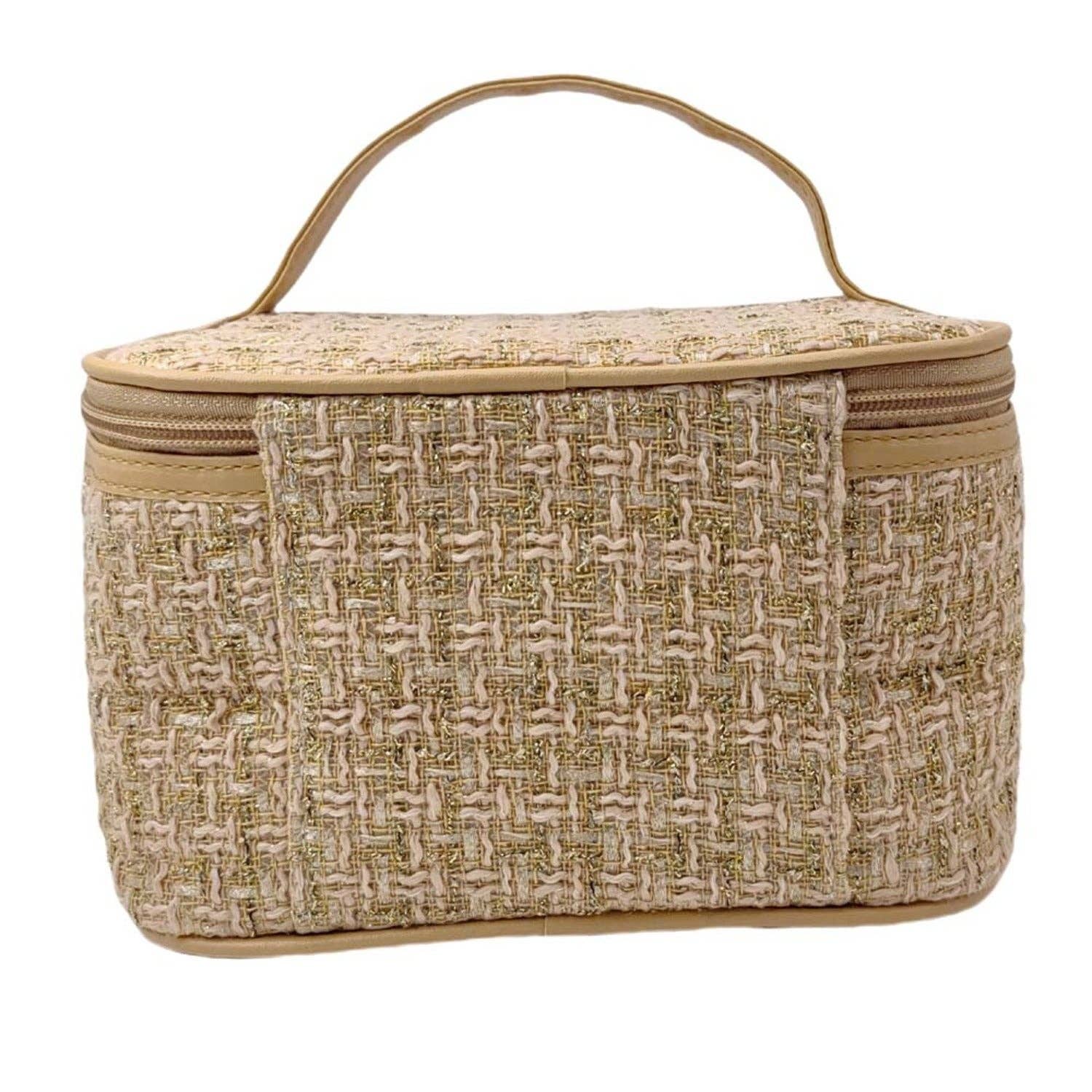 MiMi Wholesale - Wholesale Makeup/Cosmetic Bag - Tweed Double Zip Cosmetic Bag13